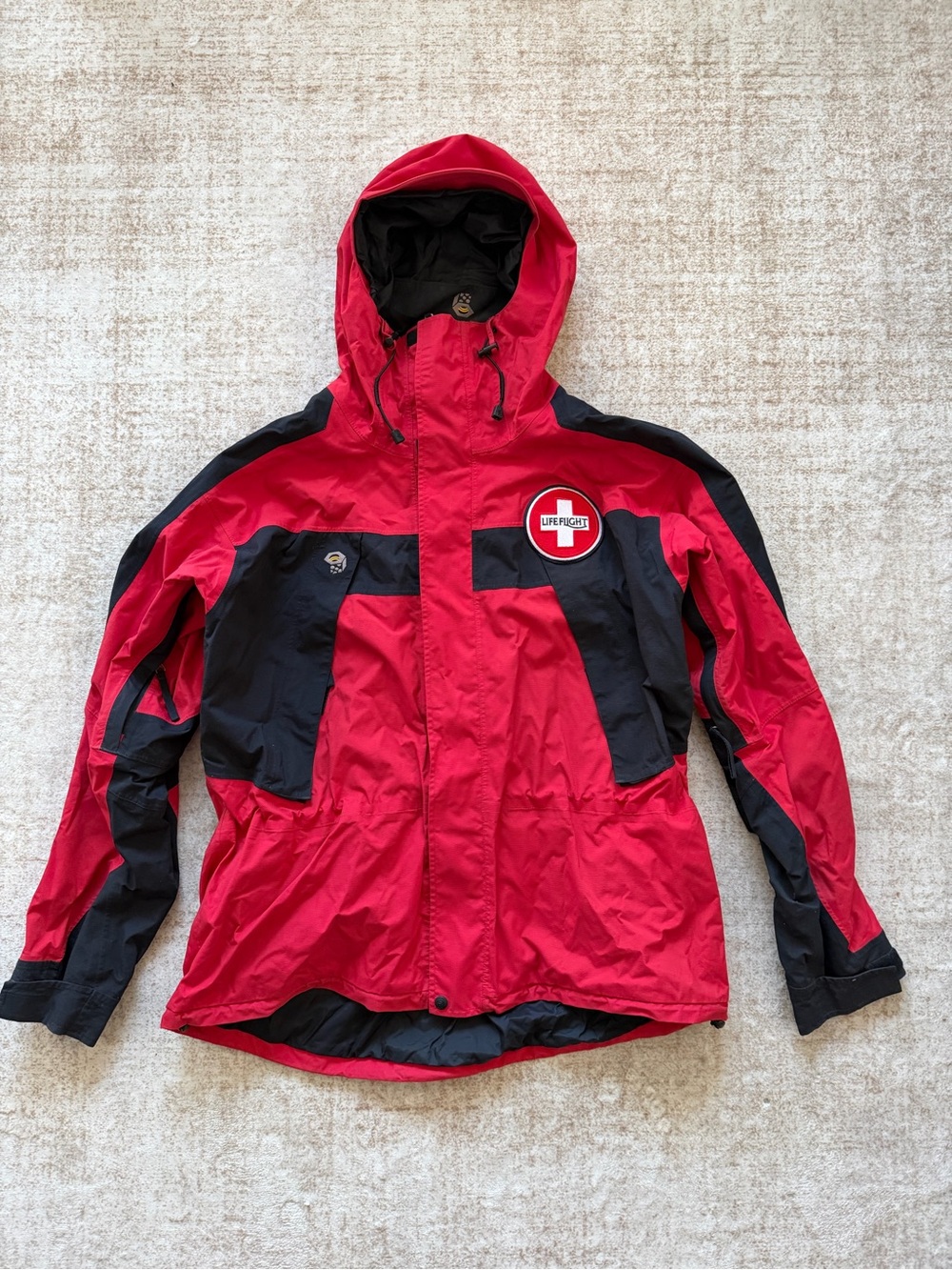 Vintage Mountain Hardwear Conduit Jacket Men XL Red Black Life Flight Rescue Y2K